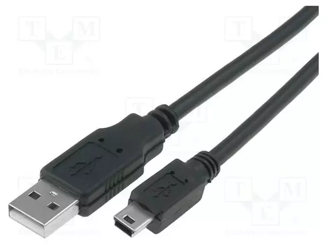 KAAPELI - USB 2.0 - USB A PISTOKE,USB B PIENOISPISTOKE - 5M - MUSTA - USB kaapelit ja adapterit - CU215-050-PB - 1
