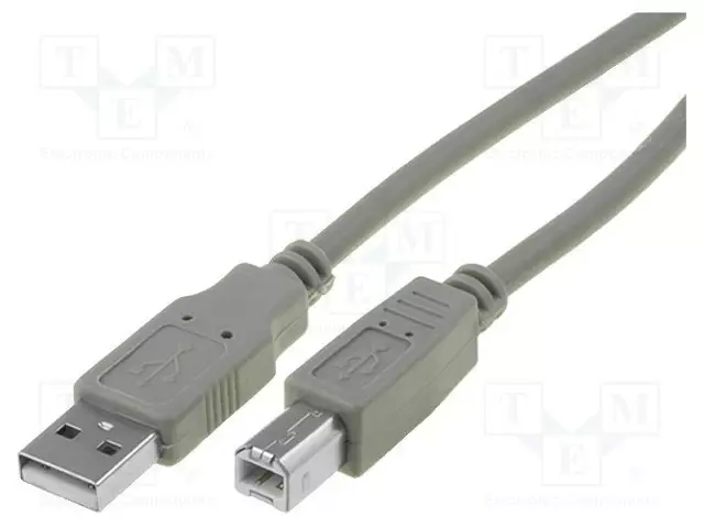KAAPELI - USB 2.0 - USB A PISTOKE,USB B PISTOKE - NIKKELÖITY - 3M - USB kaapelit ja adapterit - CU201-030-PB - 1