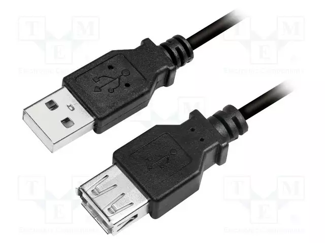 KAAPELI - USB 2.0 - USB A RASIA,USB A PISTOKE - NIKKELÖITY - 2M - USB kaapelit ja adapterit - CU0010B - 1
