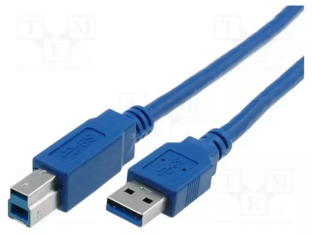 KAAPELI - USB 3.0 - USB A PISTOKE,USB B PISTOKE - NIKKELÖITY - 1,8M - USB kaapelit ja adapterit - CU301-018-PB - 1