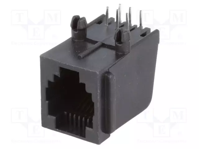 LIITIN: RJ12 - PISTORASIA - PIN: 6 - KULLATTU - 6P6C - THT - 90° KULMA - RJ liittimet - RJ12G-PCB - 1