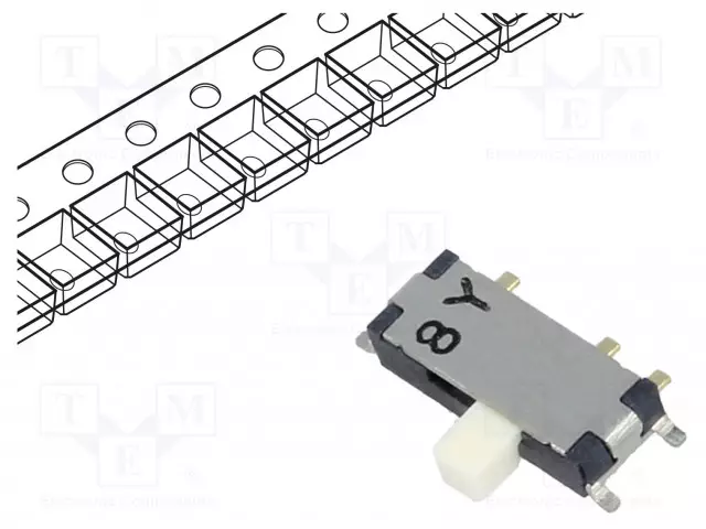 LIUKUKYTKIN - AS: 2 - SPDT - 0,3A/4VDC - ON-ON - SMT - -20÷70°C - CUS - Mikrokytkimet - CUS-12TB - 1