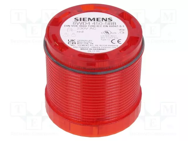 AUTOMAATIO­MODUULI: VALOMERKINTANTOLAITE - PUNAINEN - LED - 230VAC - Teollisuuden merkinantolaitteet - 8WD4450-5BB - 1