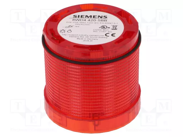 AUTOMATION MODULE: LIGHT SIGNALLER - PUNAINEN - LED - 24VDC - 24VAC - IP65 - Teollisuuden merkinantolaitteet - 8WD4420-5BB - 1