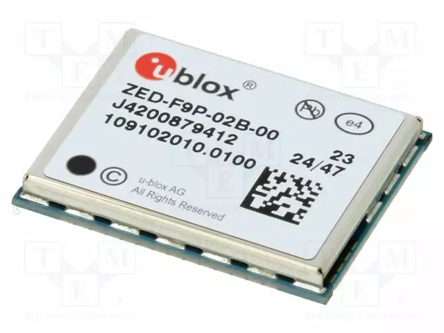 MODUULI: GPS/BEIDOU - 2,7÷3,6VDC - DDC,SPI,UART,USB - SMD - -40÷85°C - GNSS (GPS) moduulit - ZED-F9P-02B - 1