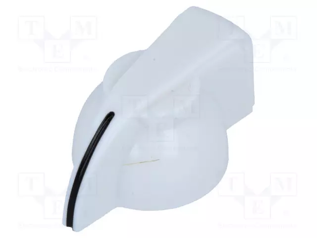 NUPPI - ILMAISINTEN KANSSA - ØAKSELIN: 6MM - Ø19,5X14MM - VALKOINEN - Potentiometrien nupit - GW6M-20X14-B - 1