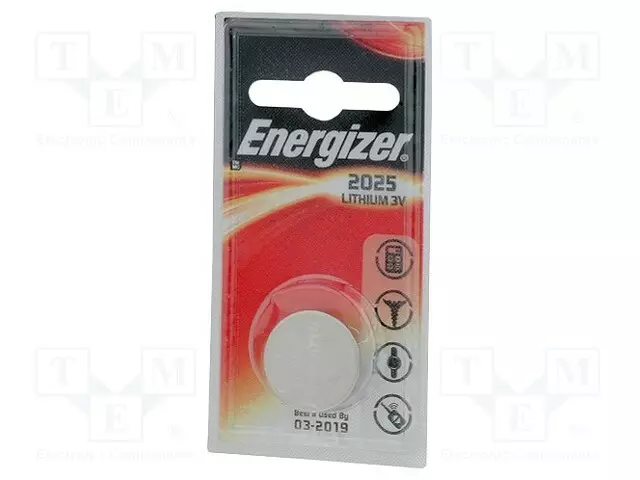 PARISTO: LITIUM - CR2025,NAPPIPARISTO - 3V - EI-UUDELLEENLADATTAVA - Alkaliparistot - BAT-CR2025EG-B - 1