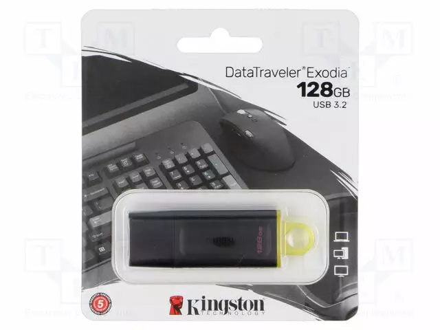 PENDRIVE - USB 3.2 GEN 1 - 128GB - DATATRAVELER EXODIA - MUSTA - USB A - USB muistit - DTX128GB - 1