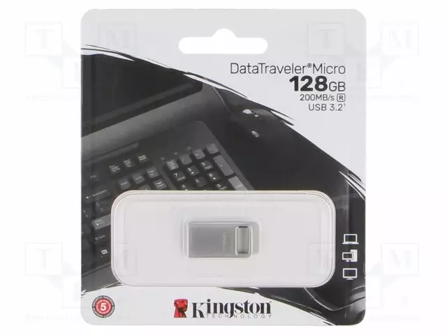 PENDRIVE - USB 3.2 GEN 1 - 128GB - R: 200MB/S - DATATRAVELER MICRO - USB muistit - DTMC3G2128GB - 1