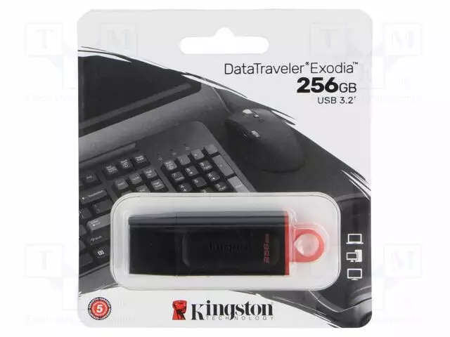 PENDRIVE - USB 3.2 GEN 1 - 256GB - DATATRAVELER EXODIA - MUSTA - USB A - USB muistit - DTX256GB - 1