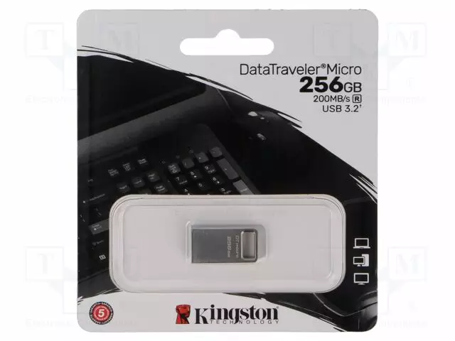 PENDRIVE - USB 3.2 GEN 1 - 256GB - R: 200MB/S - DATATRAVELER MICRO - USB muistit - DTMC3G2256GB - 1