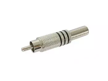 RCA PLUG MALE BLACK, NICKEL, SPRING CABLE GUIDE Ø6mm - Plugit ja jakit - CA063B - 1