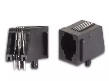 RJ10 4P4C PCB MOUNT, SIDE ENTRY - Modularliittimet - 4P4CPCB - 1