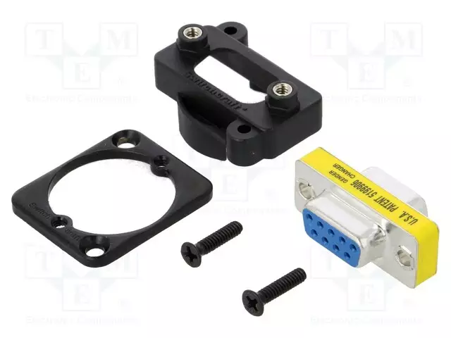 SOVITUS: D-SUB LIITIN - D-SUB 9PIN NAARAS,MOLEMMIN PUOLIN - MUSTA - D liittimet - EHDB9FFB - 1