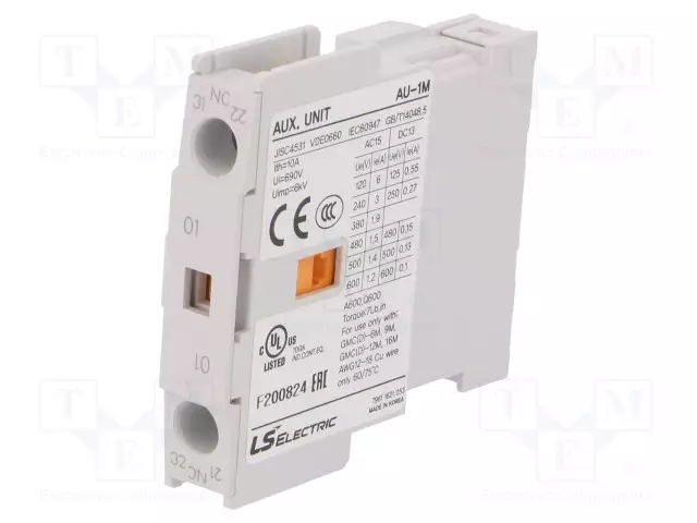 TUKI-KOSKETTIMET - LÄHDÖT: RUUVIPURISTIMET - SIVU-KOSKETTIMET: NC - Kontaktorit - lisätarvikkeet - AU-1M-1B - 1