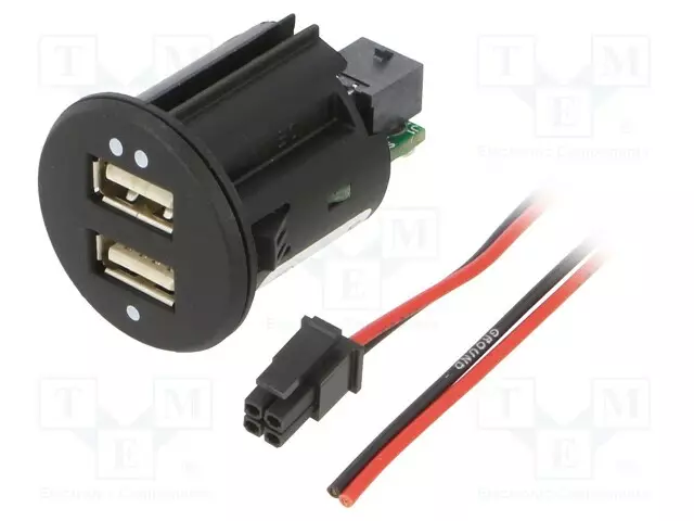 USB VIRTALÄHDE - VIRTALÄHT.JÄNN: 12÷24VDC - 5V/2,1A - Autopistokelaturit ja virtalähteet - C0015-USB - 1
