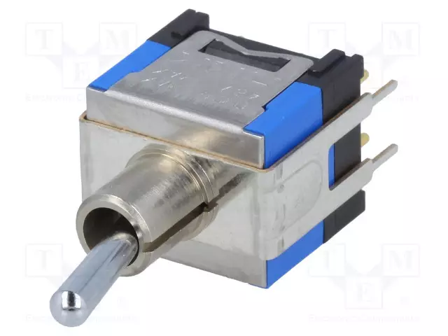 VIPUKYTKIN - ASENNOT: 2 - DPDT - ON-ON - 0,4A/48VAC - 0,01A/48VDC - D2 - THT - Vipukytkimet - D22022B - 1