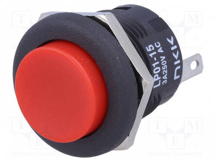 PAINOKYTKIN - AS: 2 - SPDT - 3A/250VAC - 3A/30VDC - ON-(ON) - LP01 - Standardikytkimet - LP0115CCKW01C - 1