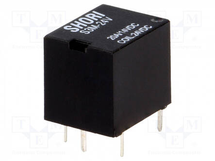RELE - SPDT - UKELAN: 24VDC - 20A/14VDC - S3M - PCB - Pienoisreleet - S3M-24-1C - 1