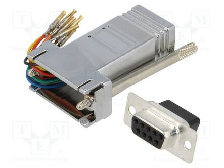 SOVITUS: ADAPTERI - D-SUB 9PIN NAARAS,RJ45-PISTORASIA - D liittimet - DA09-SMJ8-M-K-RC - 1