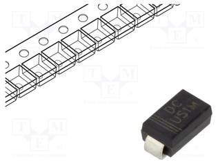 TASASUUNTAUSDIODI - SMD - 1KV - 1A - 100NS - SMA - UFMAX: 1,7V - IFSM: 30A - Diodit - US1M-DC - 1