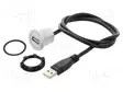 ADAPTERIJOHTO - USB A RASIA,USB A PISTOKE - USB 2.0 - PIT: 0,6M - USB liittimet - USB-19C - 1