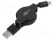 KAAPELI - USB 2.0 - USB A PISTOKE,USB C PISTOKE - 1M - MUSTA - USB kaapelit ja adapterit - ROL-USB-C - 1