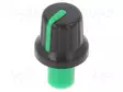 NUPPI - ILMAISINTEN KANSSA - ABS - ØAKSELIN: 6MM - Ø15,8X13,8MM - MUSTA - Potentiometrien nupit - GMN-4P1.5-GN-355C - 1