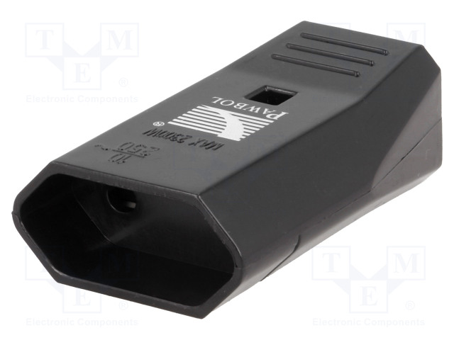 AC LIITIN-NAARAS - PISTORASIA - 2P - 250VAC - 10A - MUSTA - PIN: 2 - AC liittimet ja rungot - PD.3109C - 1