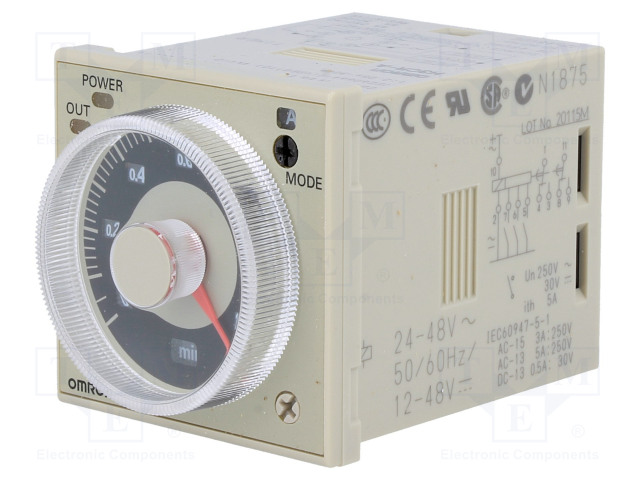 AUTOMATION MODULE: TIMER - 0,05S÷300H - DPDT - 250VAC/5A - 12÷48VDC - Aikareleet ja ajastimet - H3CR-A24ACDC - 1