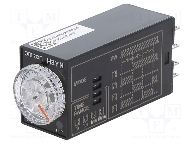 AJASTIN - 0,1S÷10MIN - 4PDT - 250VAC/3A - UVIRT: 200÷230VAC - H3YN-B - Aikareleet ja ajastimet - H3YN-4B-200-230AC - 1