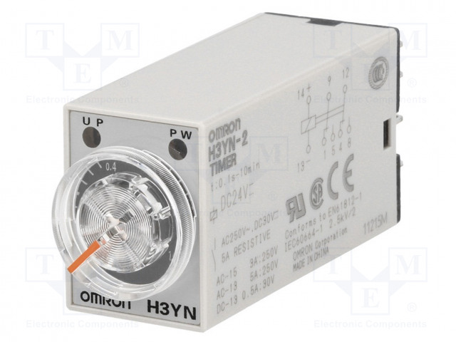 AUTOMATION MODULE: TIMER - 0,1S÷10MIN - DPDT - 250VAC/5A - 24VDC - H3YN - Aikareleet ja ajastimet - H3YN-2-24DC - 1