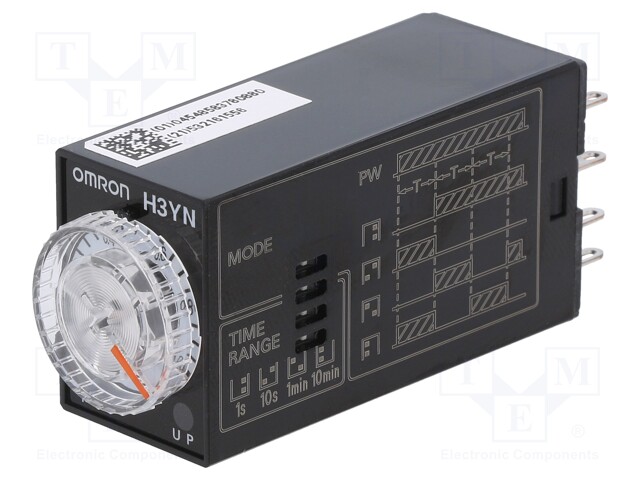 AUTOMATION MODULE: TIMER - 0,1S÷10MIN - DPDT - 250VAC/5A - 24VDC - IP40 - Aikareleet ja ajastimet - H3YN-2B-24DC - 1