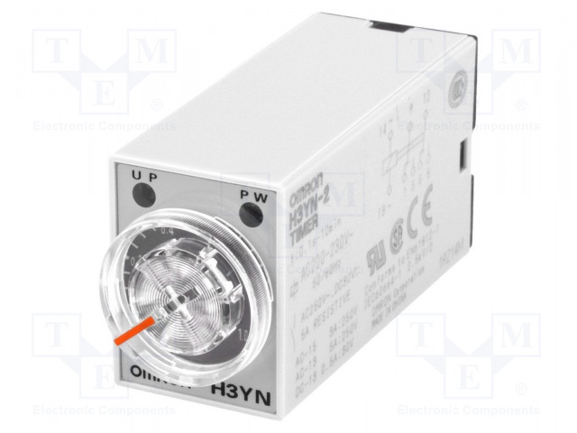 AUTOMATION MODULE: TIMER - 0,1S÷10MIN - DPDT - 250VAC/5A - H3YN - PIN: 8 - Aikareleet ja ajastimet - H3YN-2-200-230AC - 1