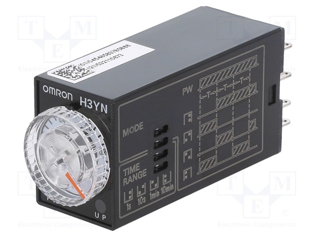AUTOMATION MODULE: TIMER - 0,1S÷10MIN - DPDT - 250VAC/5A - USUP: 24VAC - Aikareleet ja ajastimet - H3YN-2B-24AC - 1
