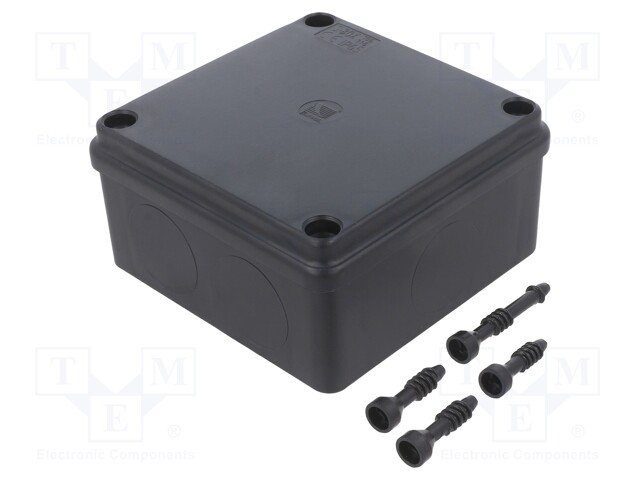 ASENNUSKOTELO - X: 100MM - Y: 100MM - Z: 50MM - MUSTA - IP65 - Yleiskäyttöiset kotelot - PW-S-BOX-116C - 1