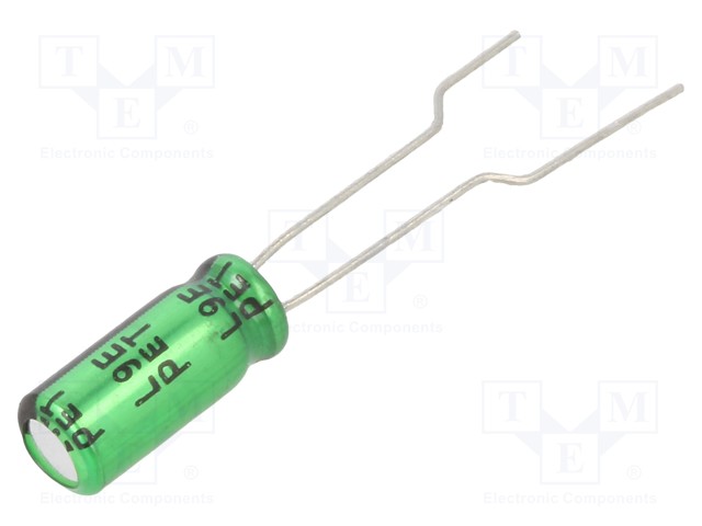 ELEKTROLYYTTIKONDENSAATTORI - THT - 2,2UF - 50VDC - Elektrolyyttikondensaattorit - pysty - RB1H225M05011PC - 1