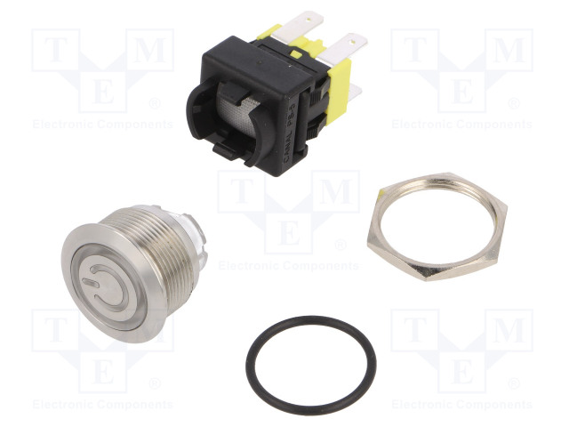 ILKIVALLAN KESTÄVÄ KYTKIN - AS: 2 - DPDT - 16A/250VAC - Painonappikytkimet - PS5210QHBRD0PAC - 1