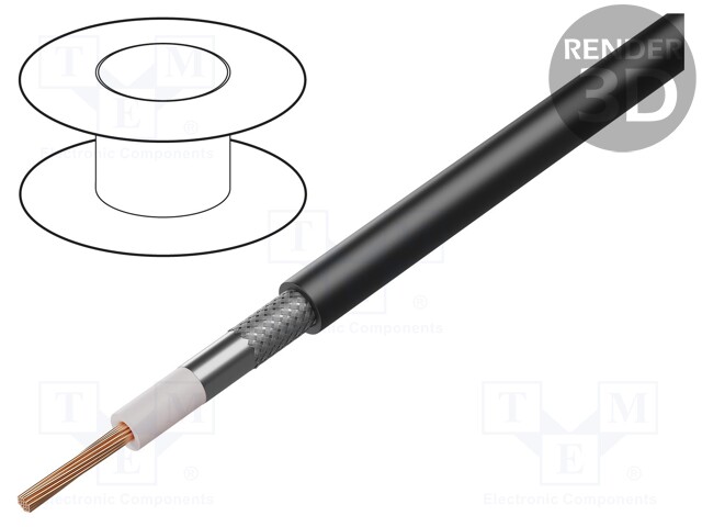KOAKSIAALIKAAPELI - HF400UF - CU - PVC - MUSTA - 10,3MM - CPR: ECA - Koaksiaalikaapelit - SIVA-HF400UF-PVC - 1