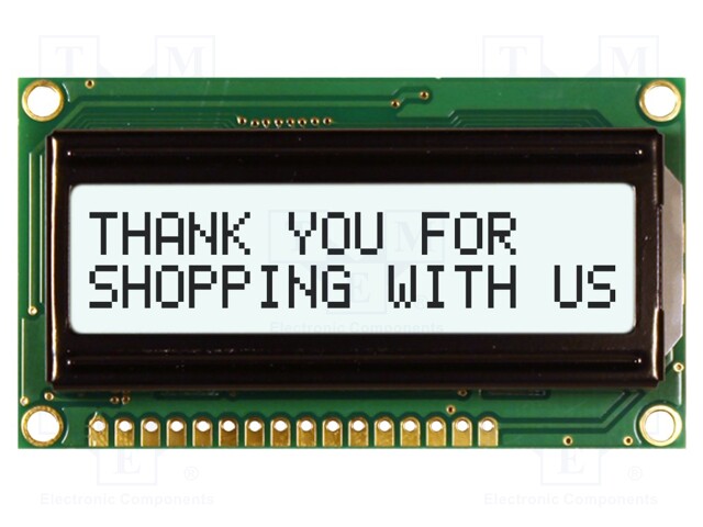 LCD NÄYTTÖ - AAKKOSNUMEERINEN - FSTN POSITIVE - 16X2 - VALKOINEN - Aakkosnumeeriset LCD-näytöt - NHD-0216HZ-FWF33C - 1