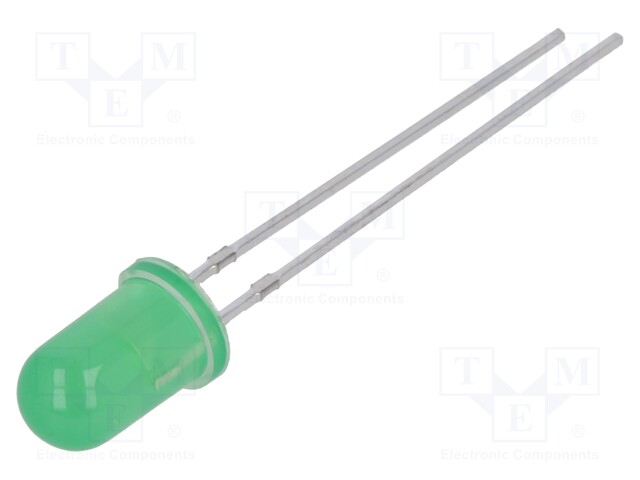 LED - KELTAVIHREÄ - 5MM - 40÷70MCD - 30° - ETUOSA: KUPERA - 1,8÷2,6VDC - Pyöreät LEDit - FYL-5013GD1C - 1