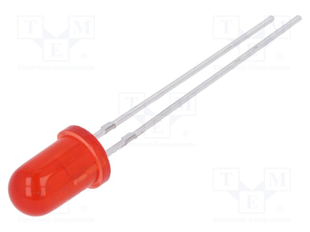 LED - PUNAINEN - 5MM - 4÷10MCD - 30° - ETUOSA: KUPERA - 1,8÷2,5VDC - Pyöreät LEDit - FYL-5013HD1C - 1