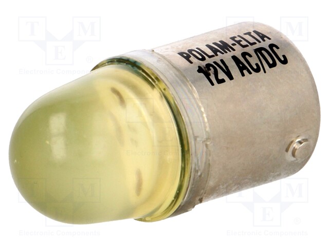 LED LAMPPU - KELTAINEN - BA15S - 12VDC - 12VAC - Merkkivalot ja pienoislamput - LY-BA15S-12ACDC - 1