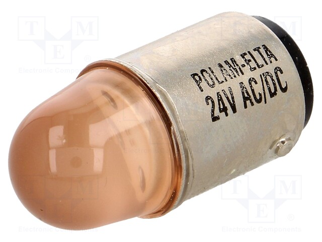 LED LAMPPU - ORANSSI - BA15D - 24VDC - 24VAC - Merkkivalot ja pienoislamput - LO-BA15D-24ACDC - 1