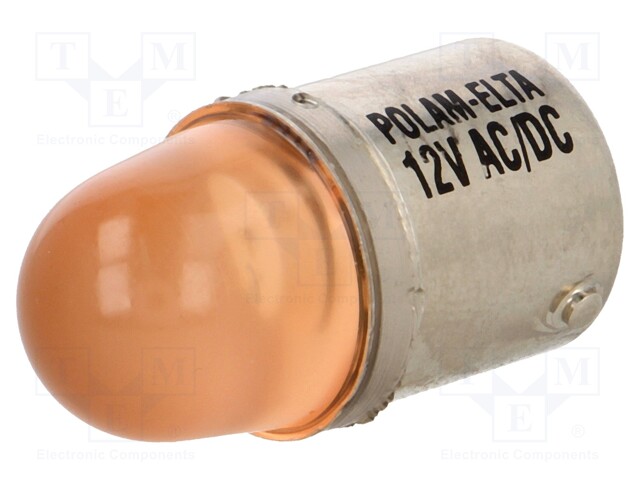 LED LAMPPU - ORANSSI - BA15S - 12VDC - 12VAC - Merkkivalot ja pienoislamput - LO-BA15S-12ACDC - 1