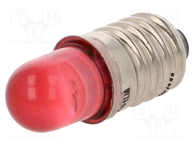 LED LAMPPU - PUNAINEN - E10 - 230VAC - 200÷250MCD - Merkkivalot ja pienoislamput - LR-E10-230AC - 1