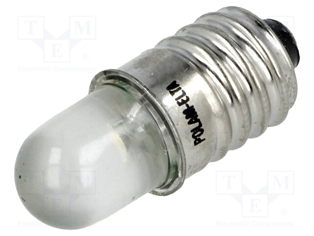 LED LAMPPU - VALKOINEN - E10 - 12VDC - 12VAC - Merkkivalot ja pienoislamput - LW-E10-12ACDC - 1