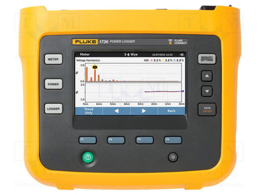 MITTARI: ENERGIALOGGERI - VÄRI,LCD TFT 4,3" - 198X167X90MM - Sähköverkostojen testerit ja mittarit - FLK-1736BASIC - 1