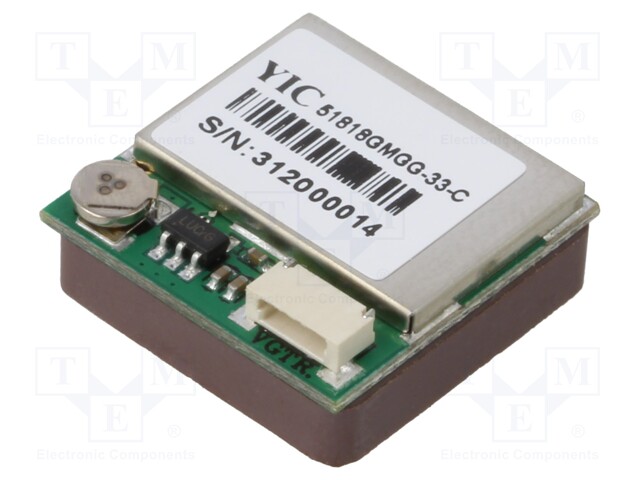 MODUULI: GPS/GALLILEO - ±5M - GPS - -165DBM - 3÷5,5VDC - 9,6KBPS - CH: 99 - GNSS (GPS) moduulit - YIC51818GMGG-33-C - 1