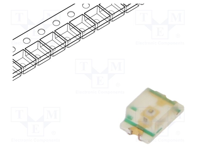 LED - VIHREÄ - SMD - 0805 - 2,5÷4MCD - 2,2VDC - 2X1,25X0,8MM - 20MA - 54MW - Pintaliitos LED - SML-H12P8TT86C - 1